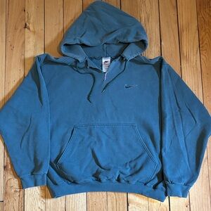 Vintage Nike Men's Teal Pullover Hoodie